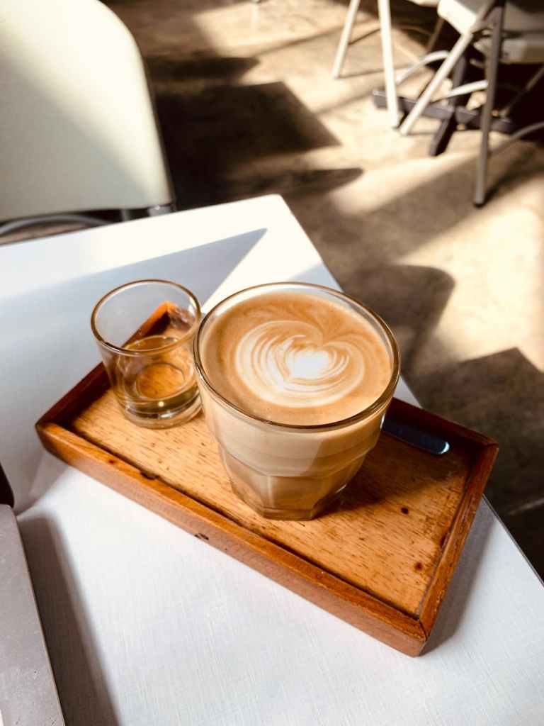 cafe latte on table
