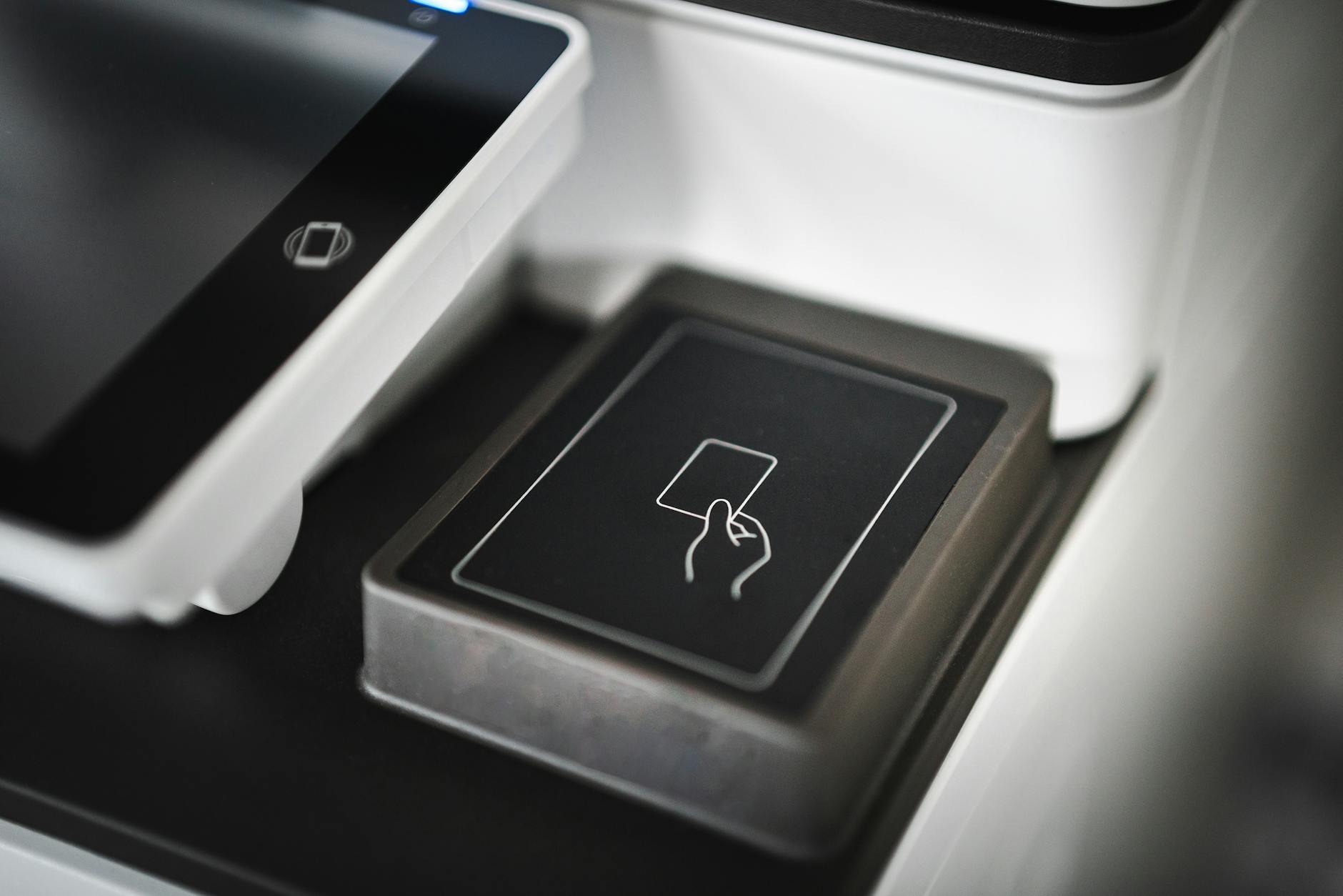 close up of a credit card reader